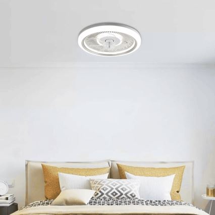 Aigostar - LED loftventilator dæmpbar LED/40W/230V 2700/4000/6500K diameter 50 cm + fjernbetjening hvid