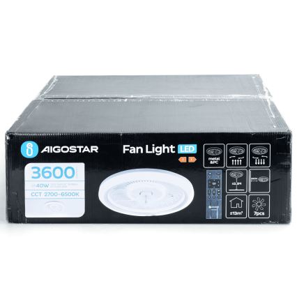 Aigostar - LED loftventilator dæmpbar LED/40W/230V 2700/4000/6500K diameter 50 cm + fjernbetjening hvid