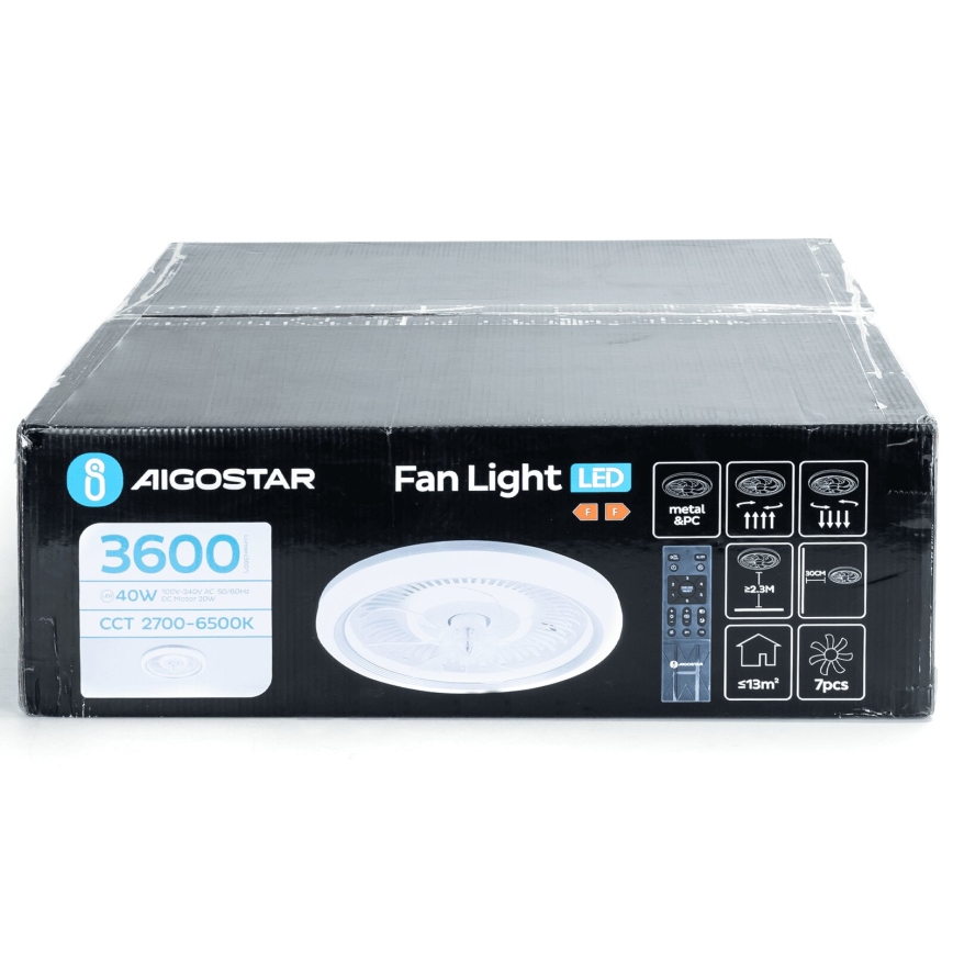 Aigostar - LED loftventilator dæmpbar LED/40W/230V 2700/4000/6500K diameter 50 cm + fjernbetjening hvid