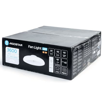 Aigostar - LED loftventilator dæmpbar LED/40W/230V 2700-6500K diameter 48 cm + fjernbetjening hvid