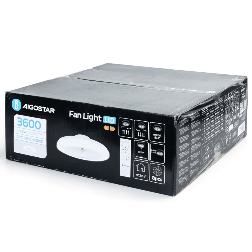 Aigostar - LED loftventilator dæmpbar LED/40W/230V 2700-6500K diameter 48 cm + fjernbetjening hvid