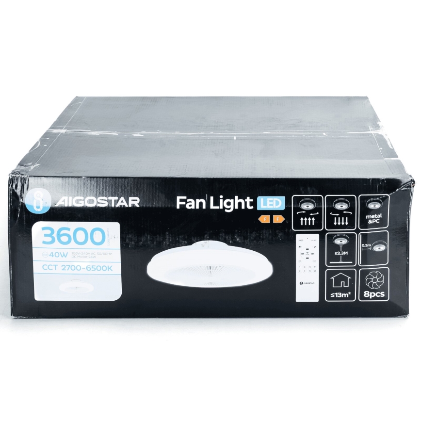 Aigostar - LED loftventilator dæmpbar LED/40W/230V 2700-6500K diameter 48 cm + fjernbetjening hvid