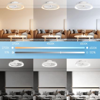 Aigostar - LED loftventilator dæmpbar LED/40W/230V 2700-6500K diameter 48 cm + fjernbetjening hvid