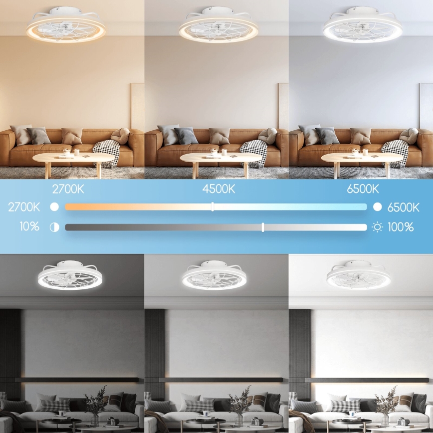 Aigostar - LED loftventilator dæmpbar LED/40W/230V 2700-6500K diameter 48 cm + fjernbetjening hvid