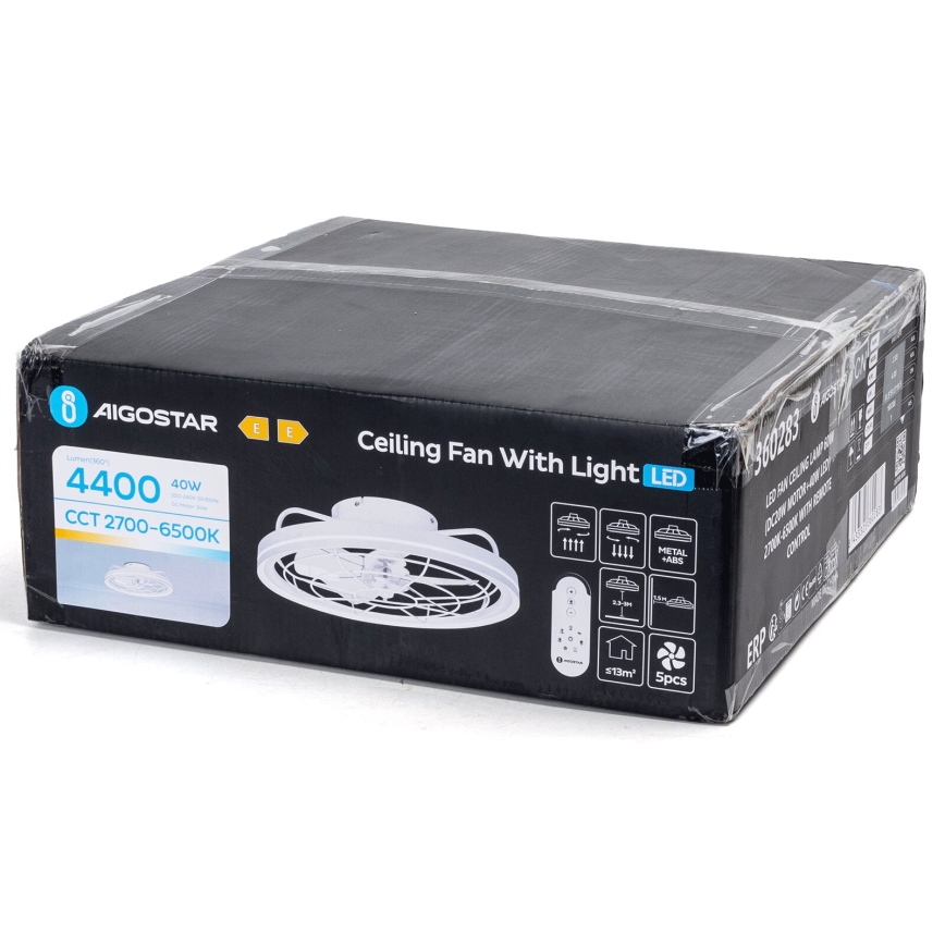 Aigostar - LED loftventilator dæmpbar LED/40W/230V 2700-6500K diameter 48 cm + fjernbetjening hvid