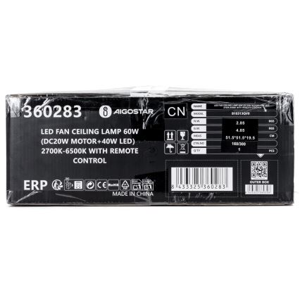 Aigostar - LED loftventilator dæmpbar LED/40W/230V 2700-6500K diameter 48 cm + fjernbetjening hvid
