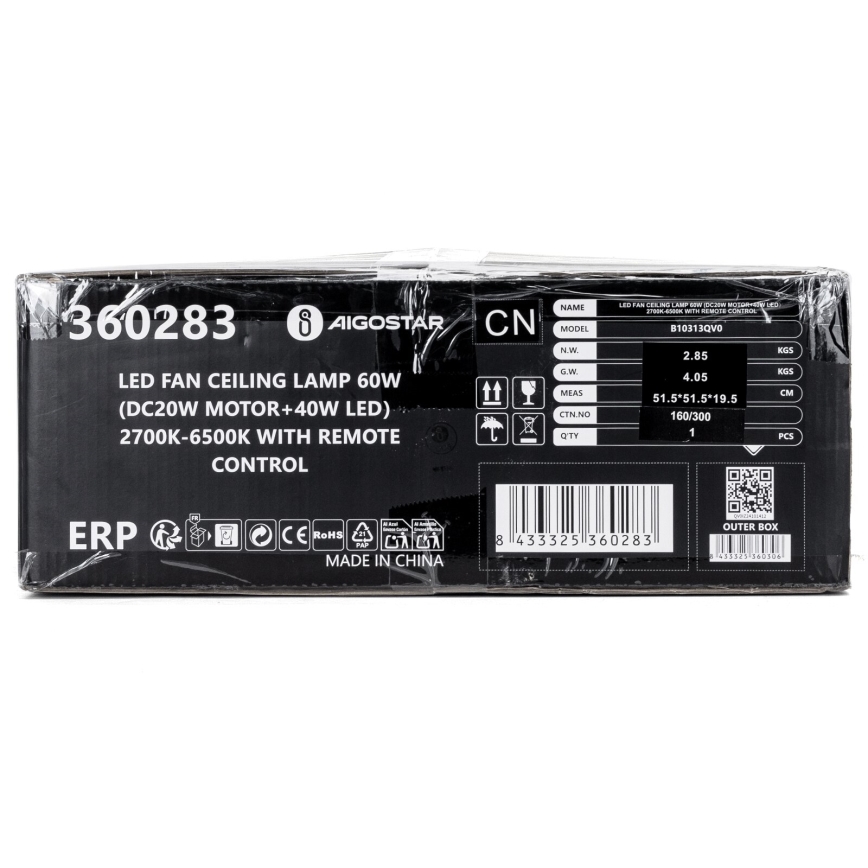Aigostar - LED loftventilator dæmpbar LED/40W/230V 2700-6500K diameter 48 cm + fjernbetjening hvid