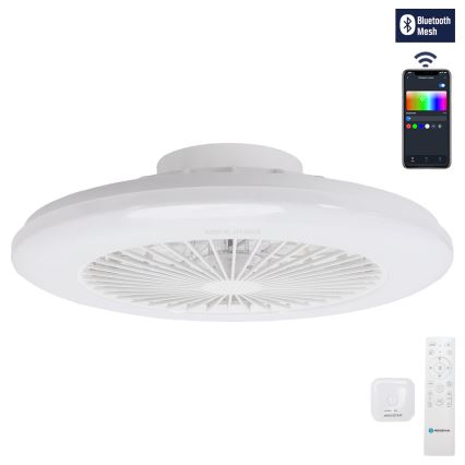 Aigostar - LED loftlampe med ventilator m. RGBW-farver dæmpbar LED/40W/230V 2700-6500K diameter 48,5 cm hvid + fjernbetjening