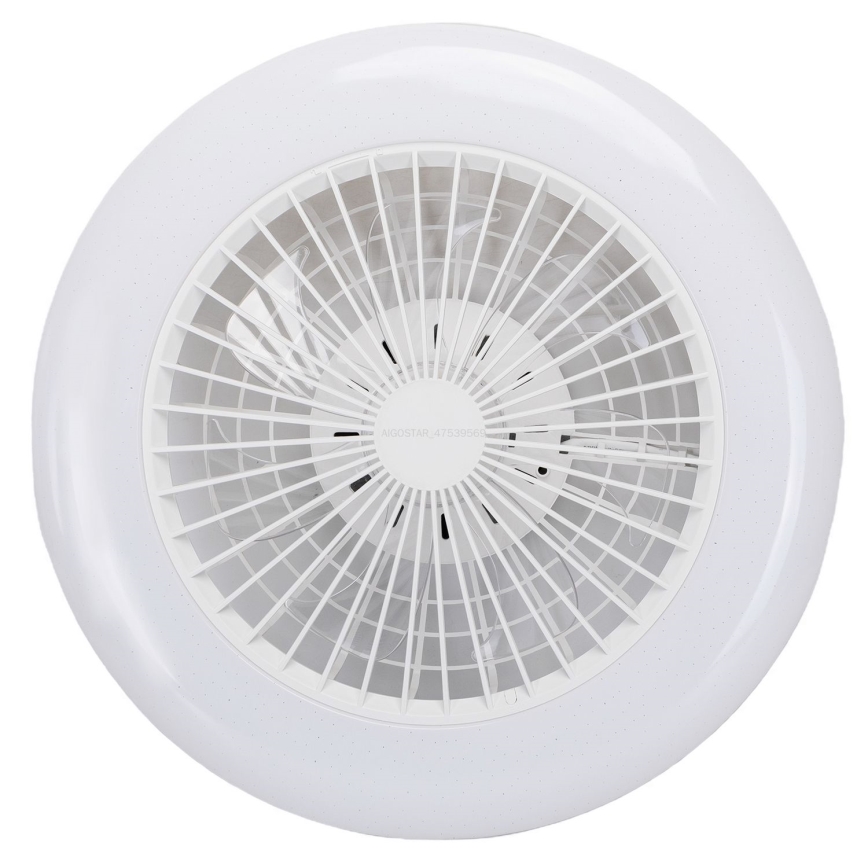 Aigostar - LED loftlampe med ventilator m. RGBW-farver dæmpbar LED/40W/230V 2700-6500K diameter 48,5 cm hvid + fjernbetjening