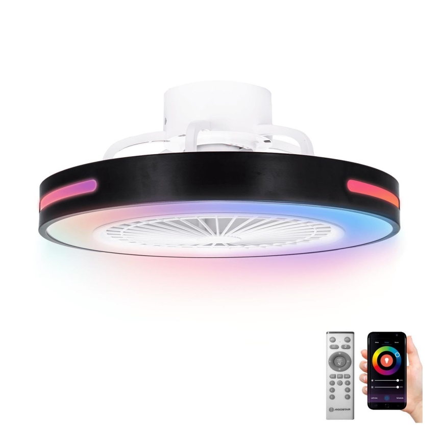 Aigostar - LED loftventilator m. RGB-farver dæmpbar LED/40W/230V 2700-6500K Wi-Fi + fjernbetjening