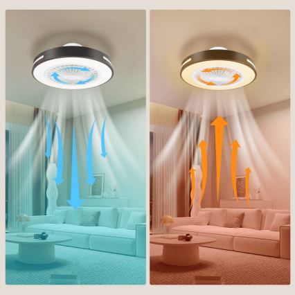 Aigostar - LED loftventilator m. RGB-farver dæmpbar LED/40W/230V 2700-6500K Wi-Fi + fjernbetjening