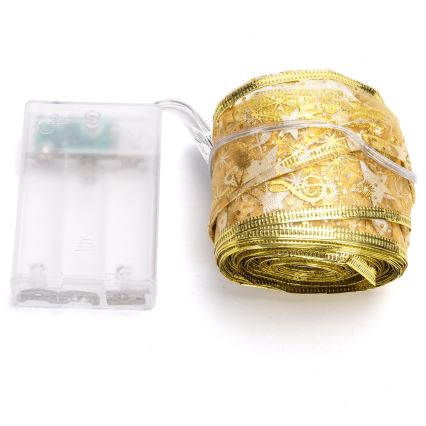 Aigostar - LED-lyskæde 100xLED/3xAA 10 m varm hvid guld