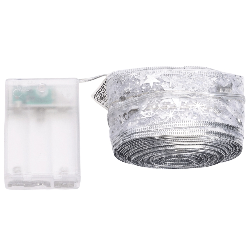 Aigostar - LED-lyskæde 100xLED/3xAA 10 m varm hvid sølv