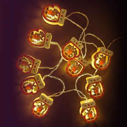 Aigostar - LED lyskæde 10xLED/3xAA 1,5m varm hvid handske