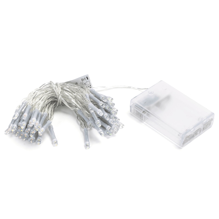 Aigostar - LED-lyskæde 50 LED, 3 x AA, 5,3 m, multifarvet