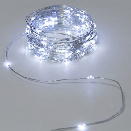 Aigostar - LED udendørs lyskæde 50xLED/3xAA 5,3 m kold hvid