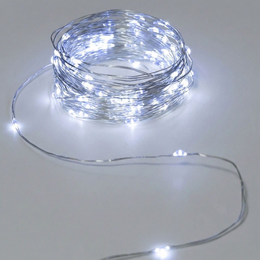 Aigostar - LED udendørs lyskæde 50xLED/3xAA 5,3 m kold hvid