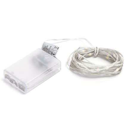 Aigostar - LED-lyskæde 50xLED/3xAA 5,3m varm hvid