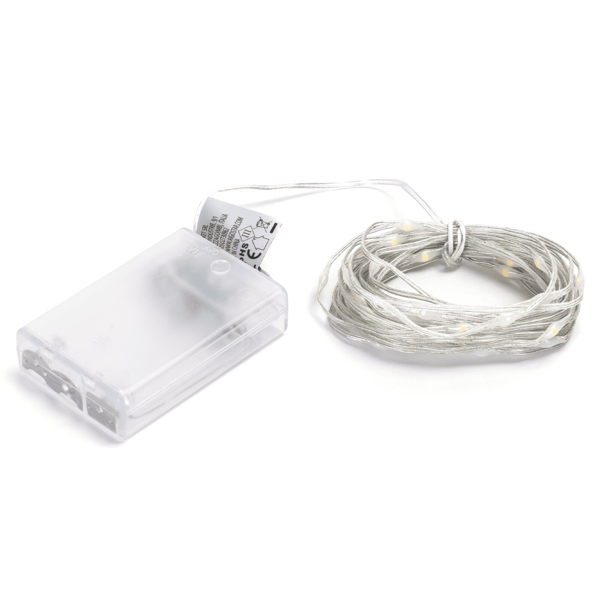 Aigostar - LED-lyskæde 50xLED/3xAA 5,3m varm hvid