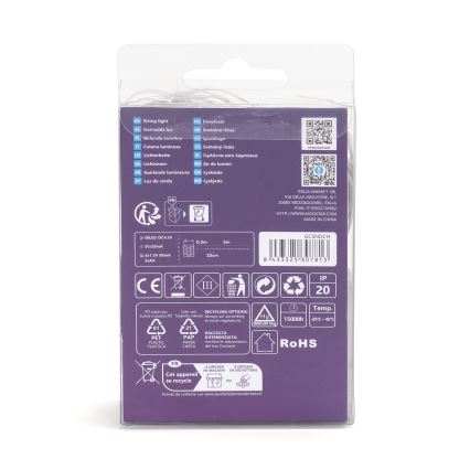 Aigostar - LED-lyskæde 50xLED/3xAA 5,3m varm hvid