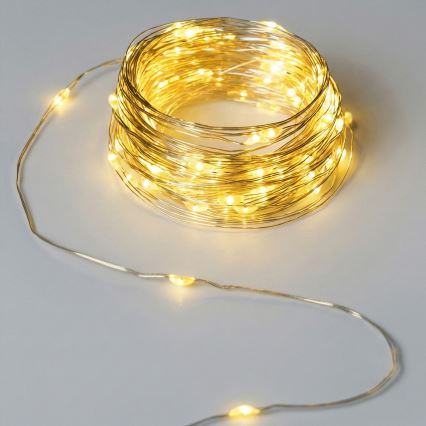 Aigostar - LED udendørs lyskæde 50xLED/8 funktioner 3xAA 5,3 m varm hvid