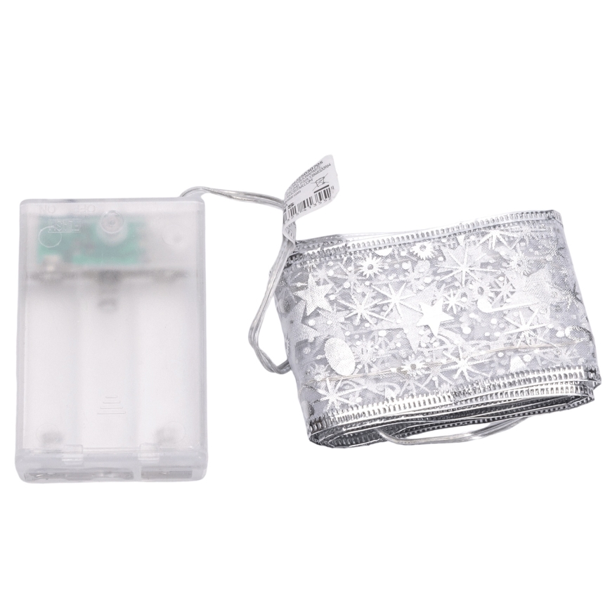 Aigostar - LED-lyskæde 50xLED/3xAA 5 m varm hvid sølvfarvet