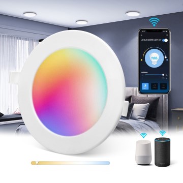 Aigostar - LED m. RGBW-farver Dæmpbar kupelnové Indbygningslampe MESH Smart LED/6W/230V 2700-6500K IP44