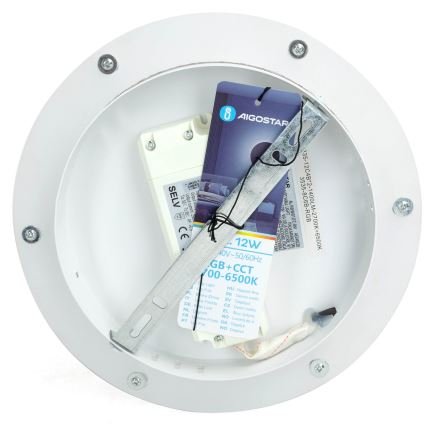 Aigostar - LED m. RGBW-farver Væglampe dæmpbar MESH Smart LED/12W/230V 2700-6500K hvid + fjernbetjening