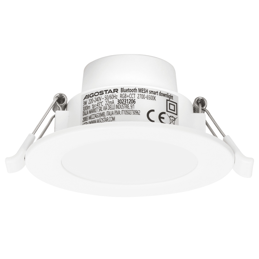 Aigostar - LED m. RGBW-farver Indbygningslampe til badeværelse dæmpbar MESH Smart LED/3W/230V 2700-6500K IP44