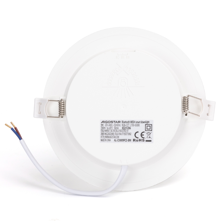 Aigostar - LED m. RGBW-farver Indbygningslampe til badeværelse dæmpbar MESH Smart LED/9W/230V 2700-6500K IP44