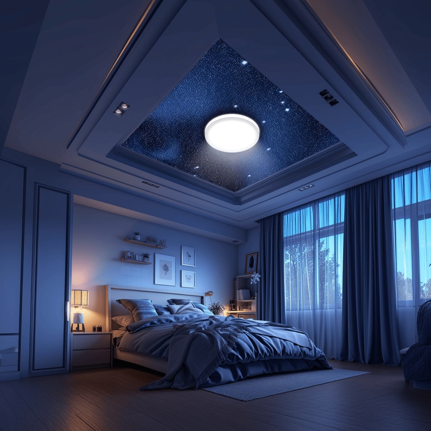 Aigostar - LED m. RGBW-farver Loftlampe til badeværelse dæmpbar MESH Smart LED/24W/230V 3000-6500K IP44 + fjernbetjening
