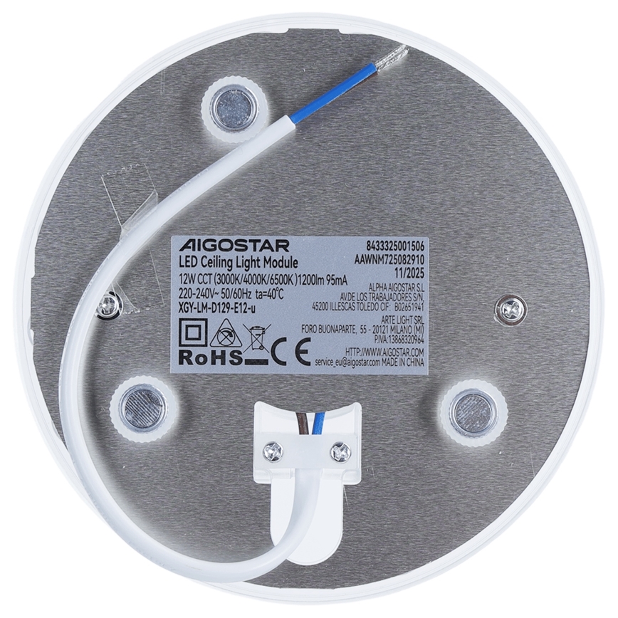 Aigostar - LED magnetmodul LED/12W/230V 3000/4000/6500K