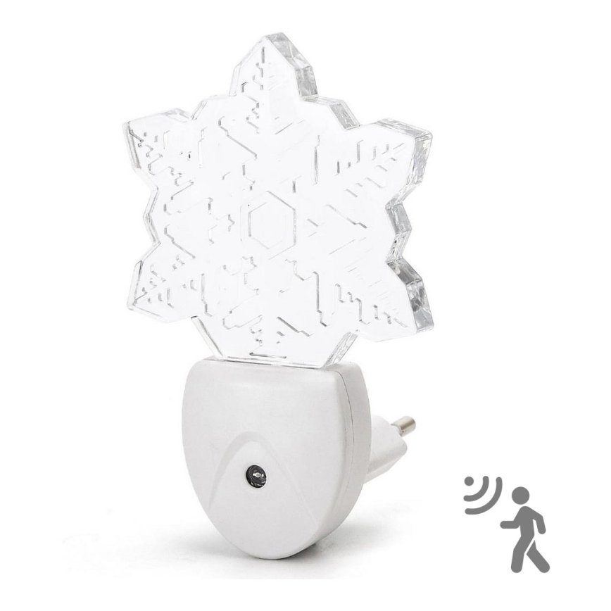 Aigostar - LED natlampe med RGB-farver og skumringssensor LED/0,5W/230V snefnug