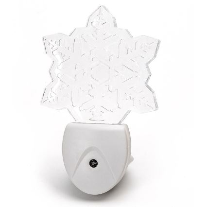 Aigostar - LED natlampe med RGB-farver og skumringssensor LED/0,5W/230V snefnug