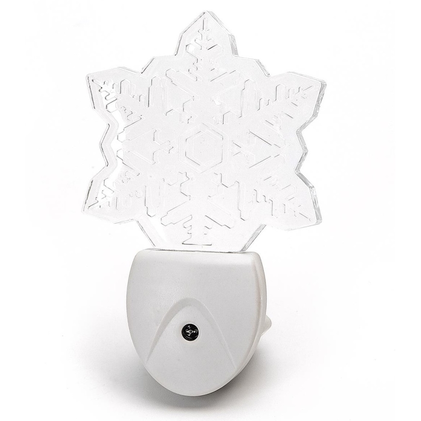 Aigostar - LED natlampe med RGB-farver og skumringssensor LED/0,5W/230V snefnug