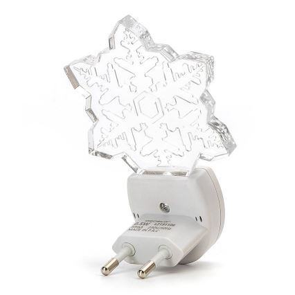 Aigostar - LED natlampe med RGB-farver og skumringssensor LED/0,5W/230V snefnug