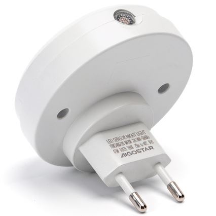Aigostar - LED natlampe med skumringssensor LED/0,5W/230V 6500K