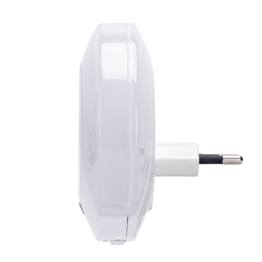 Aigostar - LED-natlampe med skumringssensor til stikkontakt med USB LED/0,4W/230V