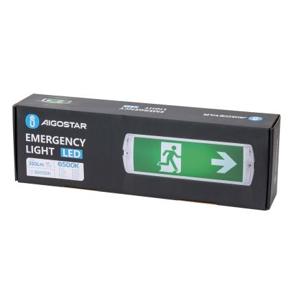Aigostar - LED nødlampe EMERGENCY EXIT LED/4W/230V IP65 6500K 600mAh
