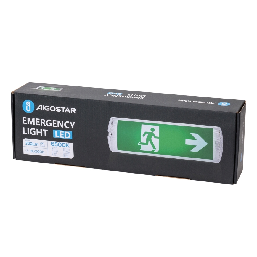 Aigostar - LED nødlampe EMERGENCY EXIT LED/4W/230V IP65 6500K 600mAh