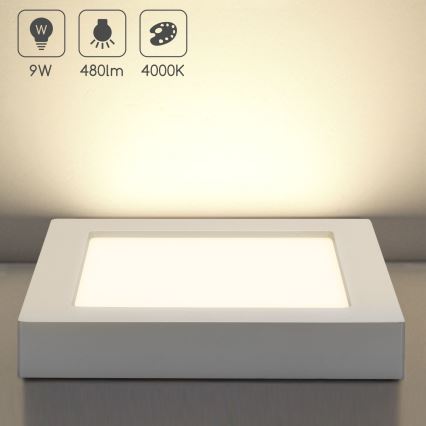 Aigostar - LED overflademonteret loftarmatur LED/9W/230V 4000K 12,2x12,2 cm hvid