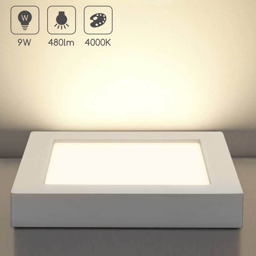 Aigostar - LED overflademonteret loftarmatur LED/9W/230V 4000K 12,2x12,2 cm hvid
