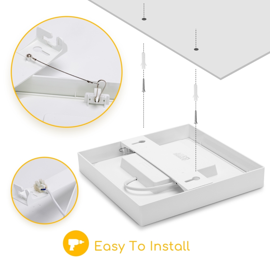 Aigostar - LED overflademonteret loftarmatur LED/9W/230V 4000K 12,2x12,2 cm hvid
