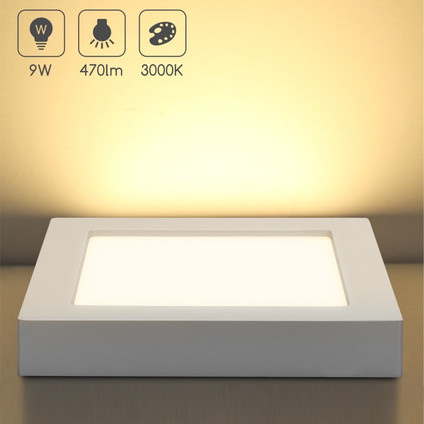 Aigostar - LED overflademonteret loftlampe LED/9W/230V 3000K 12,2x12,2 cm hvid