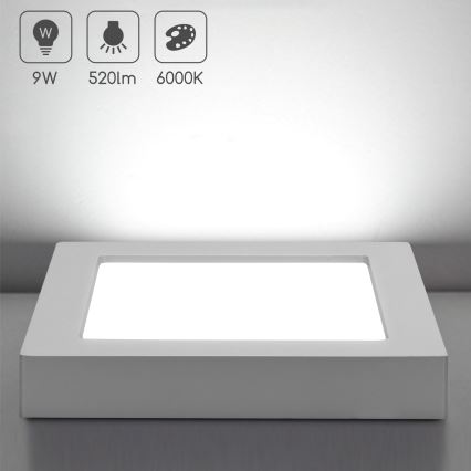 Aigostar - LED påbygget loftarmatur LED/9W/230V 6000K 12,2x12,2 cm hvid