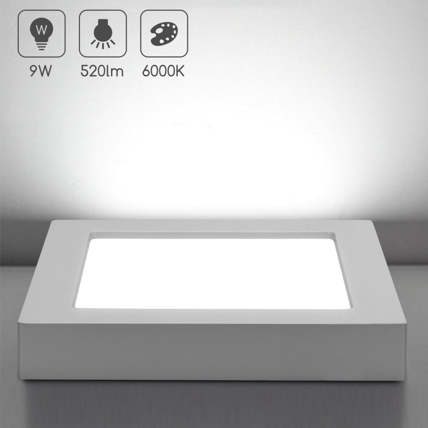 Aigostar - LED påbygget loftarmatur LED/9W/230V 6000K 12,2x12,2 cm hvid