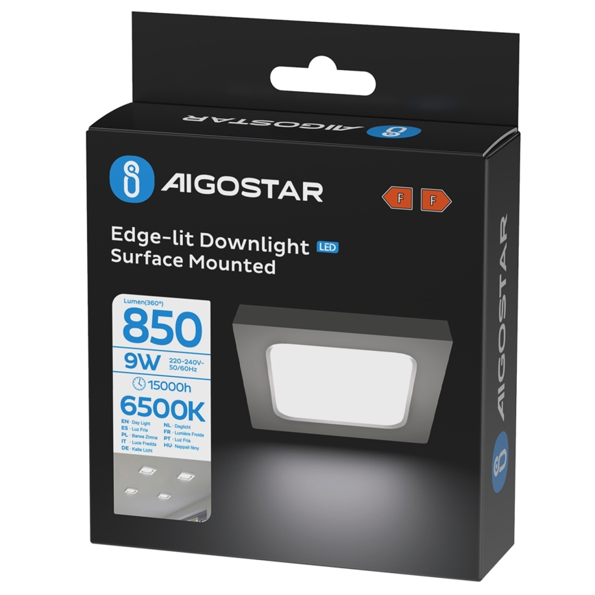 Aigostar - LED påbygget loftarmatur LED/9W/230V 6000K 12,2x12,2 cm hvid