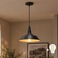 Aigostar - LED-pendel på ledning 1xE27/60W/230V Ø 36 cm sort