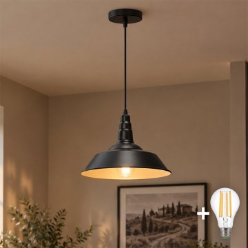 Aigostar - LED-pendel på ledning 1xE27/60W/230V Ø 36 cm sort