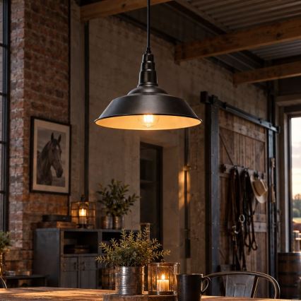 Aigostar - LED-pendel på ledning 1xE27/60W/230V Ø 36 cm sort